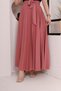 Belt Detailed Pleated Hijab Skirt BRC1505 Dried Rose