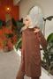 Trn2080 Brown Color Neon Elastic Double Tracksuit Set - 4