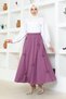 Bow Detailed Skirt Brc1507 Purple - 5