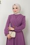 Hijab Evening Dress - with Chain Belt, Fashion 2646 Lilac - 4
