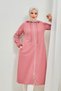 Front Zipped Piping Detailed Cap Brc8072 Dried Rose - 2
