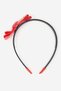 Kid Girls Embellished Ribbon Headband, Pink and Black