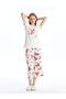 LCW DREAM Women's Capri Pajamas Set - Crew Neck, Printed, Short Sleeve