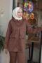 Hooded Pocket Detailed Tracksuit Set BRC2407 Brown - 3
