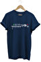 Motorcycle Motorcycle Heart Rhythm Printed 1N23456 Regular Fit 100% Cotton Navy Blue T-Shirt