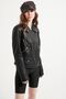 Women's Genuine Black Jumbo Leather Jacket - 2