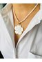 Mother of Pearl Natural Stone Design Steel Flower Necklace - 3