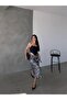Women's Skirt - Zebra Pattern Midi Length Satin Skirt - 5
