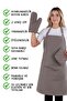 Simple Set of 3 Kitchen Apron Set with Adjustment Hanger (GLOVES, GRIPS) - 2