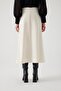 Regular Midi Skirt with Belt Detail - 5