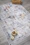 Bohemian Patterned White Gray Multicolor Velvet Carpet Washable Non-Slip Base Runner Hallway Carpet 7518 - 2