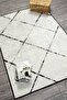 Cross Patterned Modern Velvet Carpet White Black Washable Non-Slip Base Carpet 7047