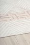 Nordic Patterned Cream Mink Chenille Machine Washable Fringed Non-Slip Base Door Carpet 8343 - 4