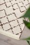 Nordic Patterned Beige Black Washable Non-Slip Base Chenille Machine Carpet 7783 - 3
