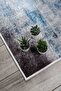 Abstract Patterned White Gray Blue Carpet Washable Velvet Non-Slip Base Carpet 7063 - 4