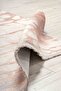 Abstract Patterned Brown Chenille Machine Washable Fringed Non-Slip Base Kitchen Rug 8351 - 4