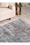 Nordic Patterned Dark Gray Washable Non-Slip Base Chenille Carpet 7804 - 3