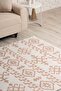 Nordic Patterned Cream Brown Washable Non-Slip Base Chenille Carpet 7798 - 5