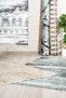 Abstract Patterned Cream Washable Non-Slip Base Chenille Hallway Living Room Kitchen Carpet 8103 - 8