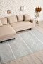 Nordic Patterned Light Gray White Washable Non-Slip Base Chenille Carpet 7785 - 2