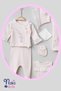 Pugi Pink Floral Embroidered Stylish Baby Girl Hospital Discharge Set - 10 Pieces - 4