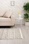 Nordic Patterned Beige Black Washable Non-Slip Base Chenille Machine Carpet 7783 - 4