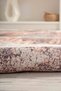 Flower Patterned Light Mink Chenille Machine Washable Fringed Non-Slip Base Living Room Carpet 8345 - 3