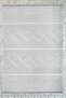Nordic Patterned Light Gray White Washable Non-Slip Base Chenille Carpet 7785
