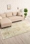 Abstract Patterned Cream Washable Non-Slip Chenille Hallway Living Room Kitchen Carpet 7827 - 4
