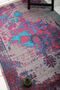 Abstract Patterned Purple Washable Chenille Woven Fringed Non-Slip Area Rug 7401 - 3