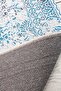 Avangarde Patterned Blue Washable Fringed Non-Slip Base Chenille Living Room Carpet 7424 - 5