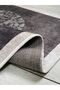 Modern Patterned Gray White Washable Non-slip Velour Carpet 7133 - 3