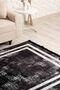 Bordered Black Gray Washable Non-Slip Base Chenille Carpet 8204 - 5