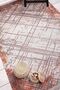 Abstract Patterned Beige Washable Chenille Woven Fringed Non-Slip Base Living Room Carpet 8283 - 3