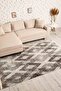 Geometric Patterned Brown Washable Non-Slip Base Chenille Carpet 7776 - 2