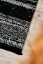 Linear Patterned Black Gray Washable Non-Slip Base Chenille Carpet 7935 - 6