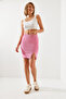 Women's Pink Slit Detailed Basic Skirt 20223058 - 4