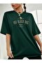Women's Nefti Green the Black Dog Printed Oversize T-Shirt