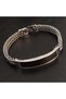 Men's Steel Bracelet - Double Row Chain Ottoman Carbon Detailed Stainless Steel Men's Bracelet