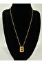 Three-dimensional Balloon Letter B Gold Steel Necklace - 2