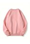 Women's Pink Figure Plush Printed Crew Neck Sweatshirt - 3
