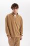 Comfort Fit Stand Collar Printed Fleece Sweatshirt A7466Ax23Au