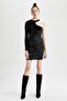 Bodycon One Shoulder Velour Long Sleeve Mini Dress Z8563Az22Wn - 5