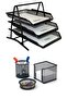 A4 Document Shelf Metal Triple Perforated Set of 3 (pen holder, paper holder)