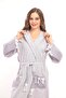 Hürrem Tasseled Hooded Bath Sauna Pool Beach Women Men Unisex Cotton Loincloth Bathrobe with Pockets - 3