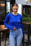 Round Crew Neck Long Sleeve Hair Braided Winter Short Knitwear Sweater - 5