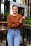 Round Crew Neck Long Sleeve Hair Braided Winter Short Knitwear Sweater - 5