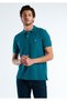 Men's Petrol Green Regular Fit Short Sleeve Polo T-Shirt - 2