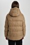 Water Repellent Regular Fit Hooded Zipper Closure Pocket Puffer Puffer Jacket A3163Ax23Wn - 7