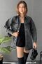 Women's Loose Fit Shirt Jacket with Ripped Detail, Chest Pocket, and Snap Closure. - 3